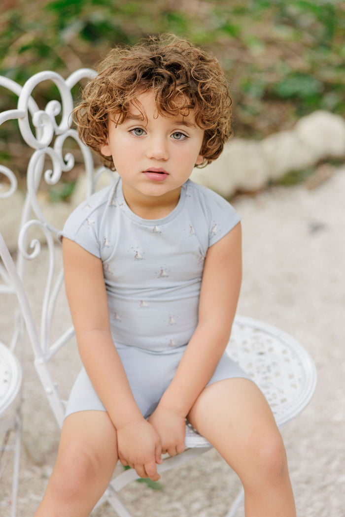 Boys Tee and Shorts – Blue – Nautical Print