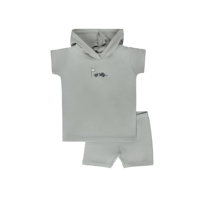 Boys Tee and Shorts – Blue – Race Car