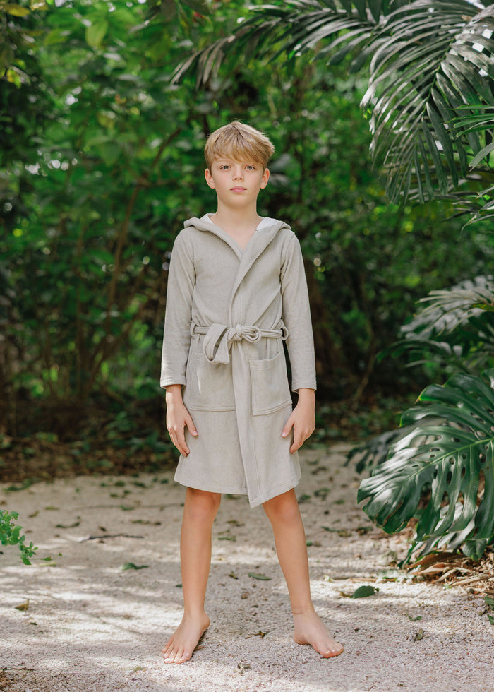 Boys Terry Robe – Sage