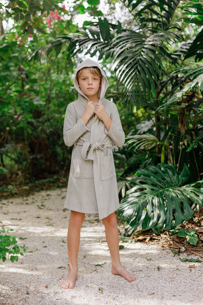 Boys Terry Robe – Sage