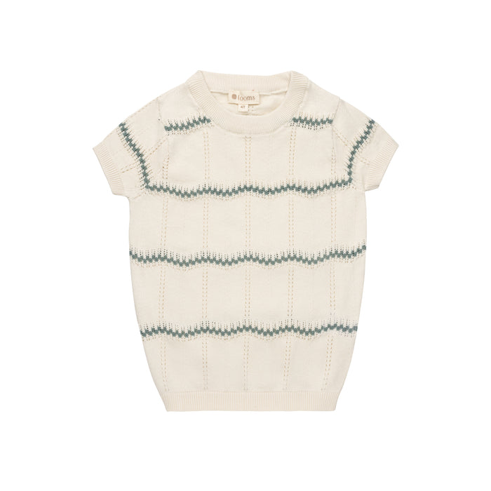 Boys Wave Knit Knit Top – Ivory/Sage – Holland Collection