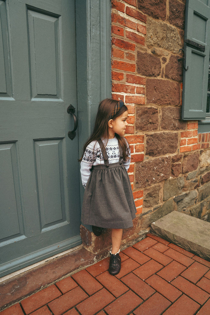 Boys/Girls Pullover Sweater – Grey / Blue – Fair Isle
