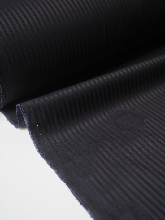 Branded Navy + Black Stripe Viscose Lining