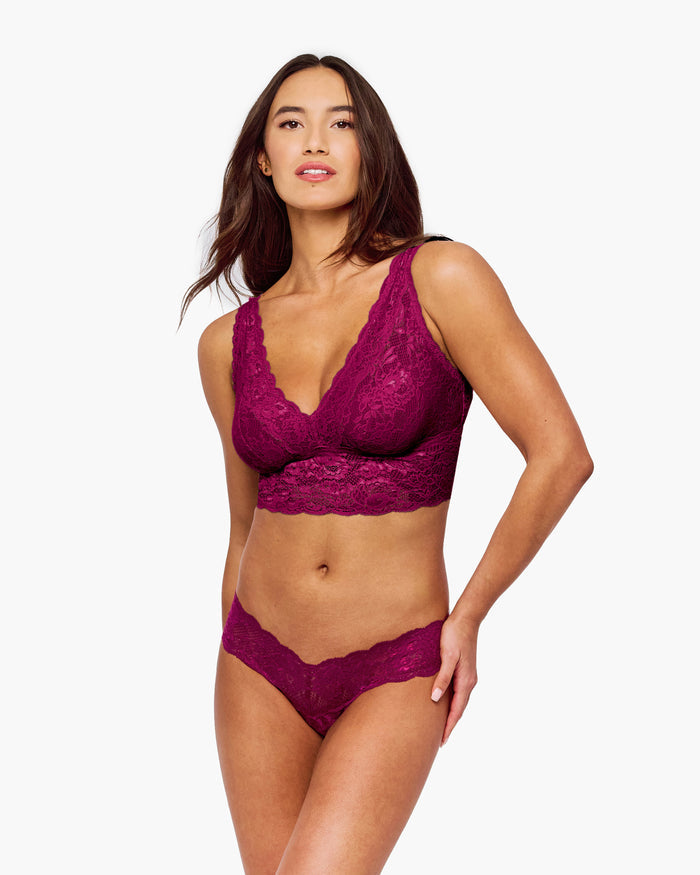 Rouge Bralette - Never Say Never Brassière Décolleté Plongeant Longline