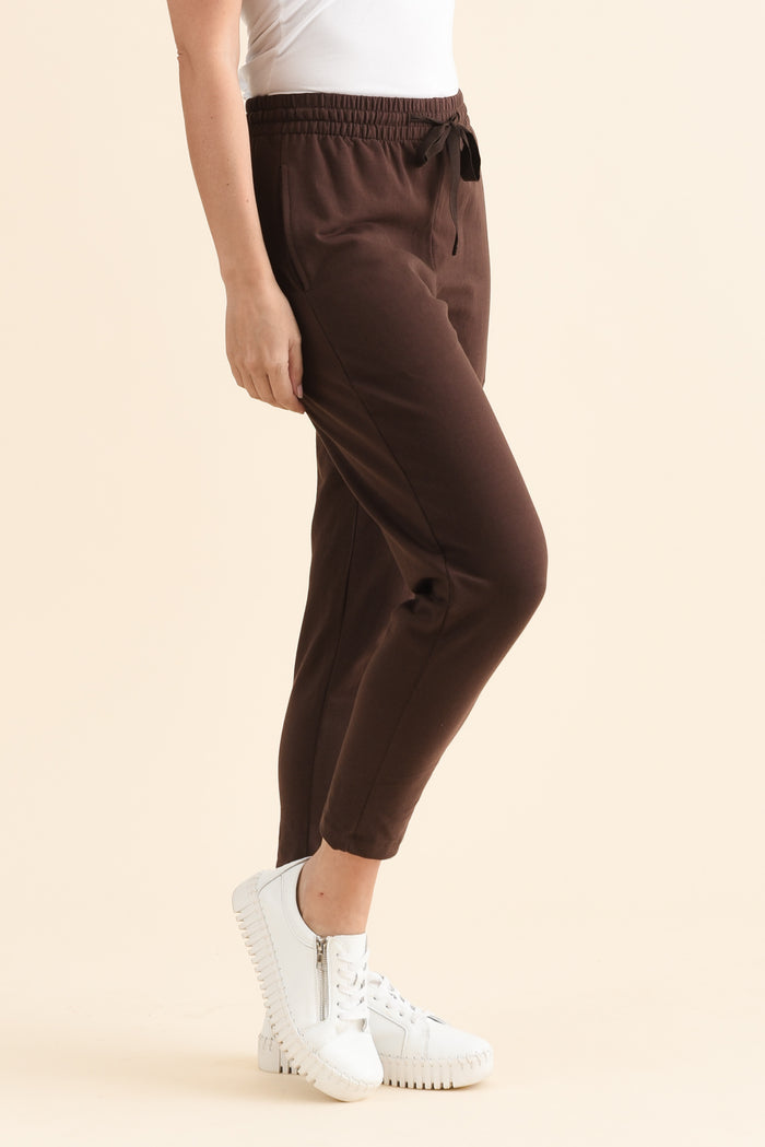 Briar Chocolate Cotton Cropped Sweatpants