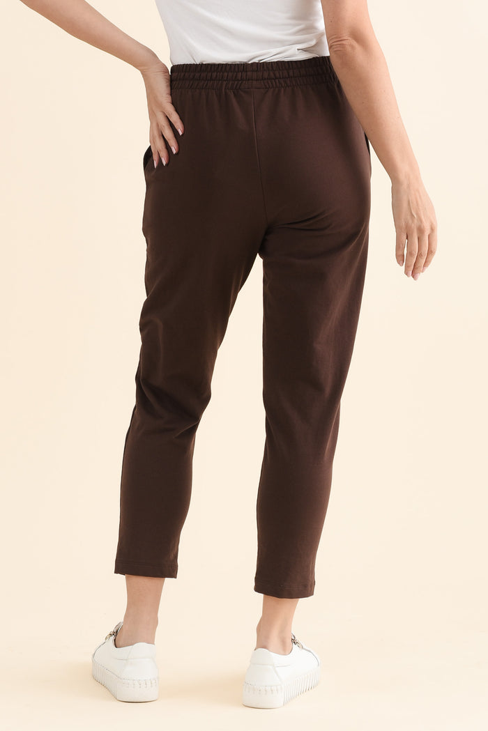 Briar Chocolate Cotton Cropped Sweatpants