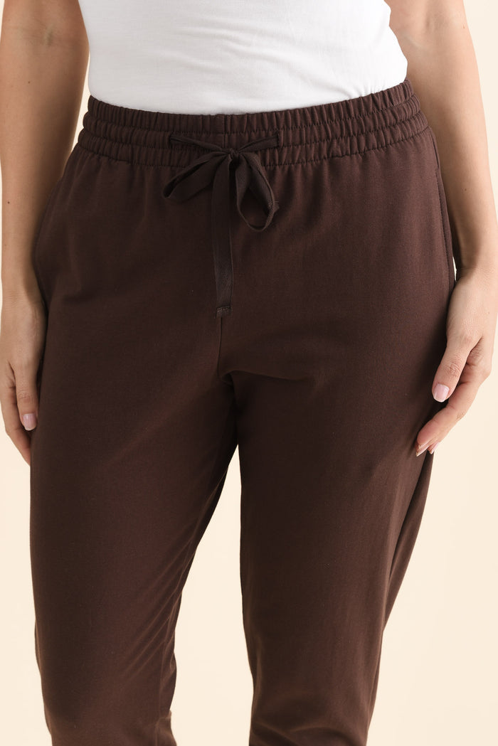 Briar Chocolate Cotton Cropped Sweatpants