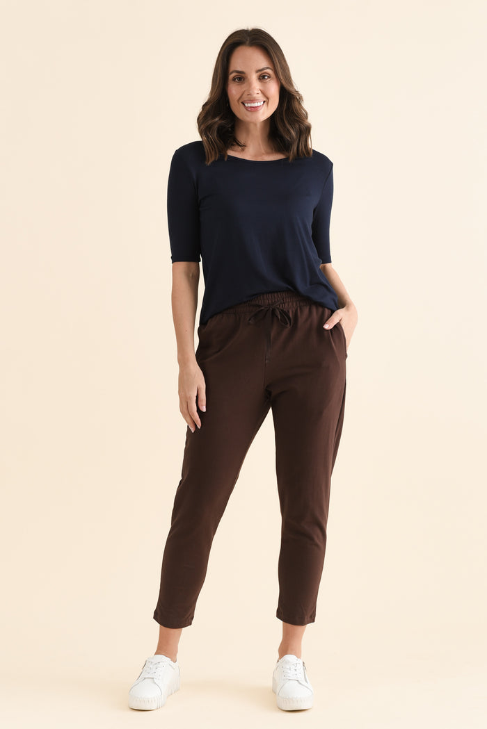 Briar Chocolate Cotton Cropped Sweatpants