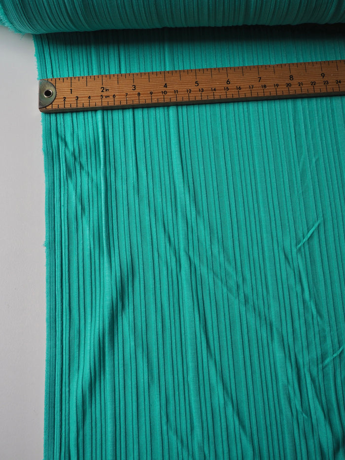 Bright Mint Ribbed Satin Jersey