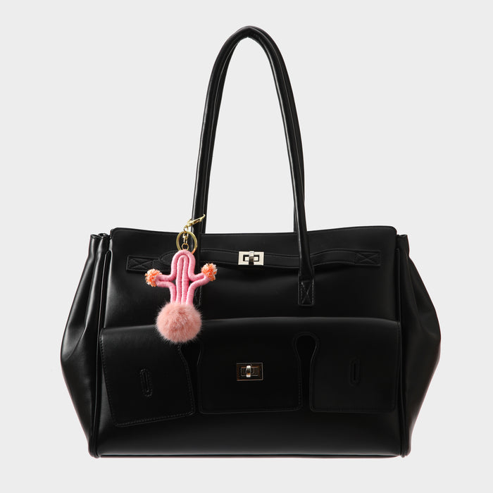 Cactus Bag Charm Light Pink