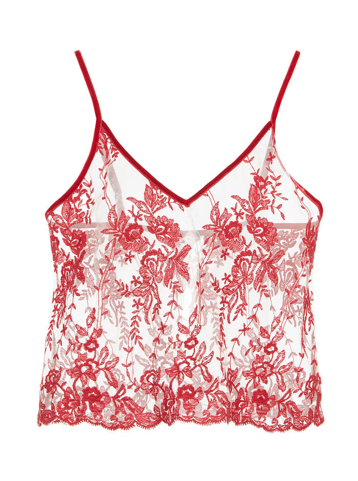 Red Camisole, Rosie Velvet Camisole