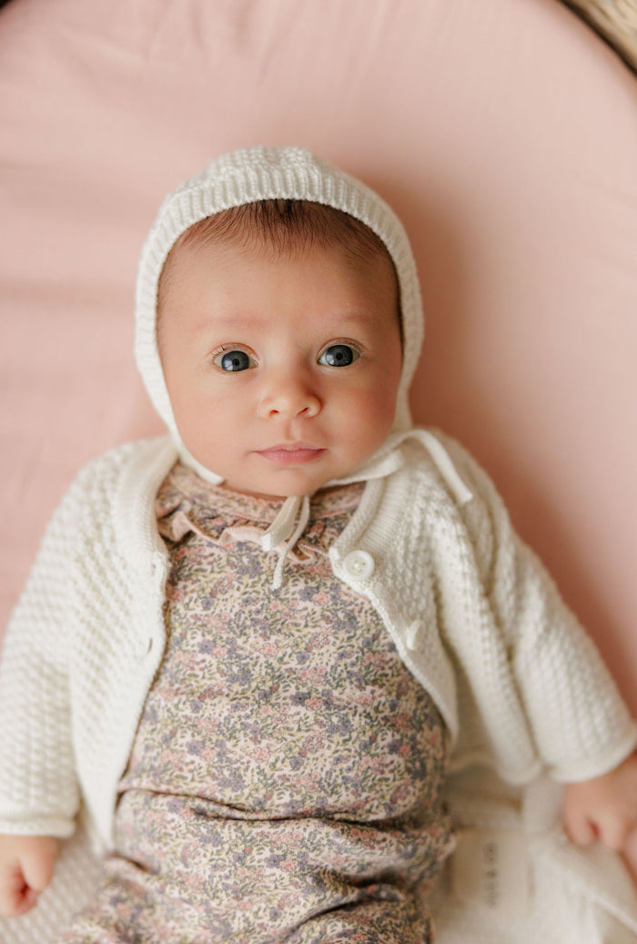 Cardigan – Cream – Floral Star Knit