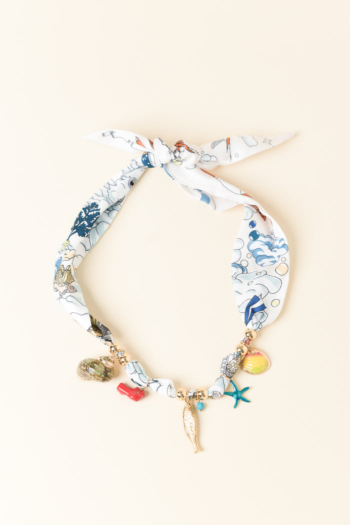 Carti Cream Sea Fabric Necklace