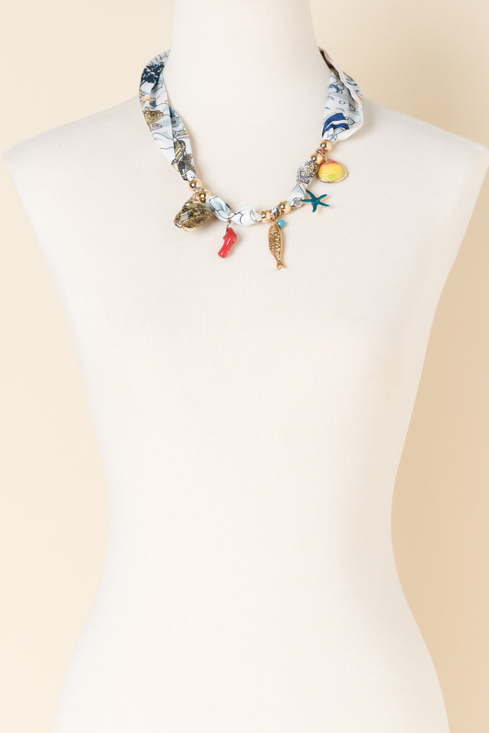 Carti Cream Sea Fabric Necklace