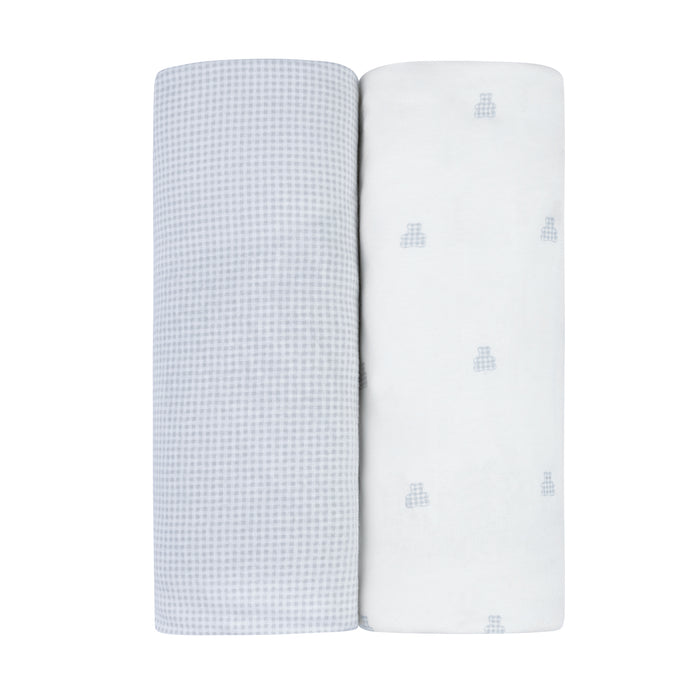 Changing Pad Cover | Cradle Sheet Set – Blue - Gingham Bear Collection