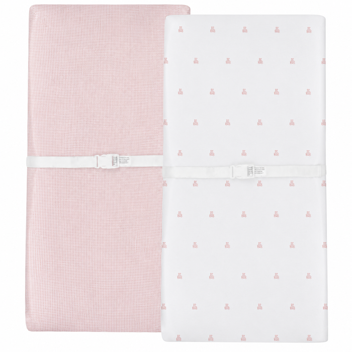 Changing Pad Cover | Cradle Sheet Set – Pink - Gingham Bear Collection