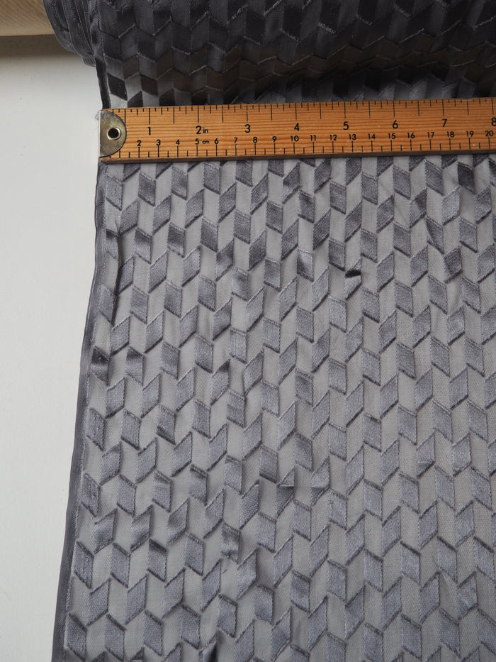 Charcoal Burnout Silk Chiffon