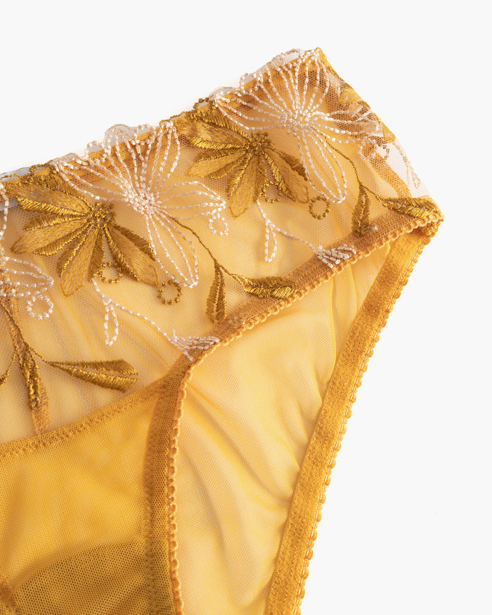 Gold Boyleg - Fiorita Cheeky Bikini