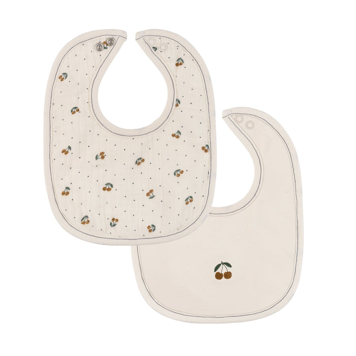 Ivory/Mustard Cherry Print Collection - 2 Pack Bib