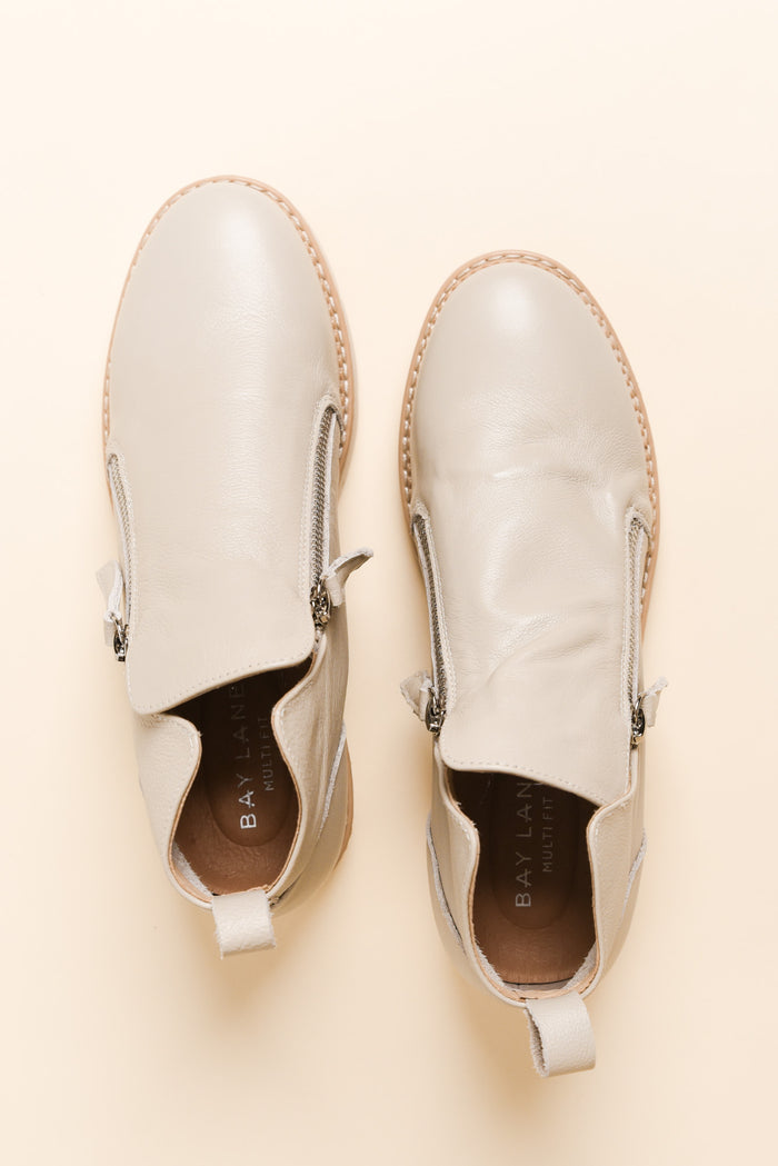 Clara Grey Leather Zip Boot