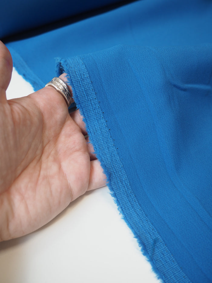 Cobalt Viscose/Acetate Crepe-Backed Satin