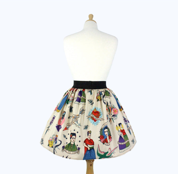 Colorful Elastic Frida Portrait Skirt # S-AP646