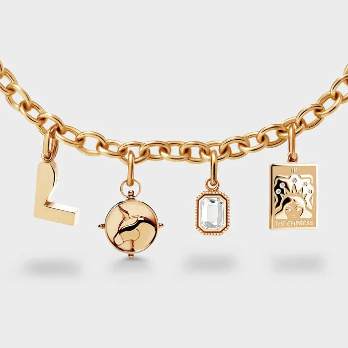 Coluri The Lovers Tarot Double Sided Gold Charm