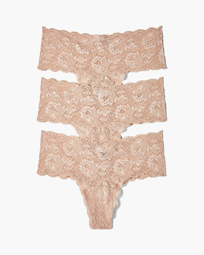 Beige Thong - Never Say Never Comfie Thong 3 Pack