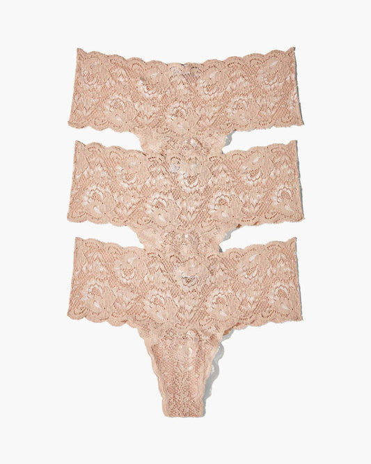 Beige Thong - Never Say Never Comfie Thong 3 Pack