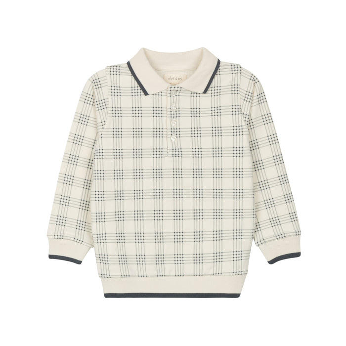 Cotton Floral Plaid Collection - Polo Sweatshirt