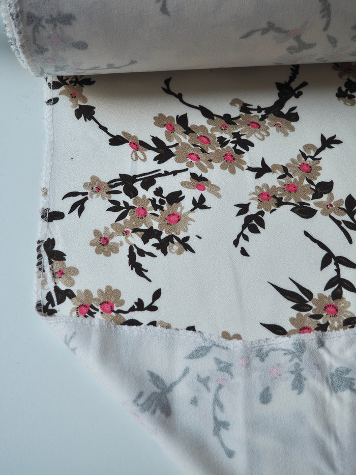 Cream Blossom Stretch Crepe