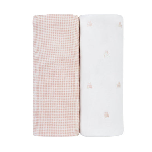 Crib Sheets – Pink - Gingham Bear Collection