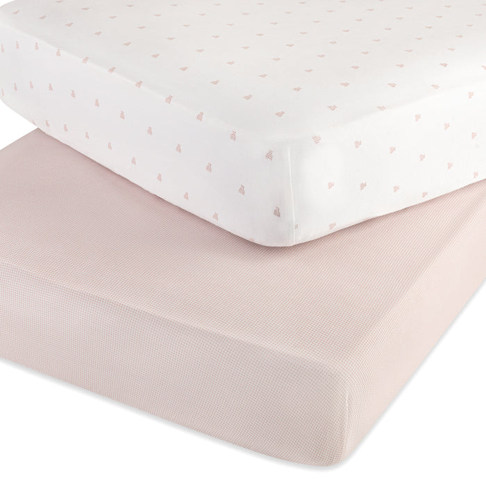 Crib Sheets – Pink - Gingham Bear Collection