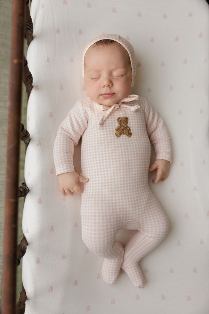 Crib Sheets – Pink - Gingham Bear Collection