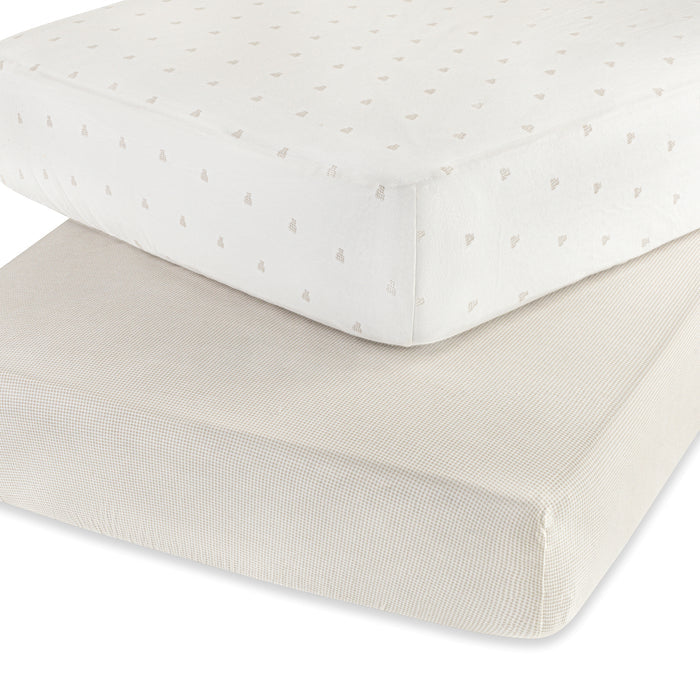 Crib Sheets – Tan - Gingham Bear Collection