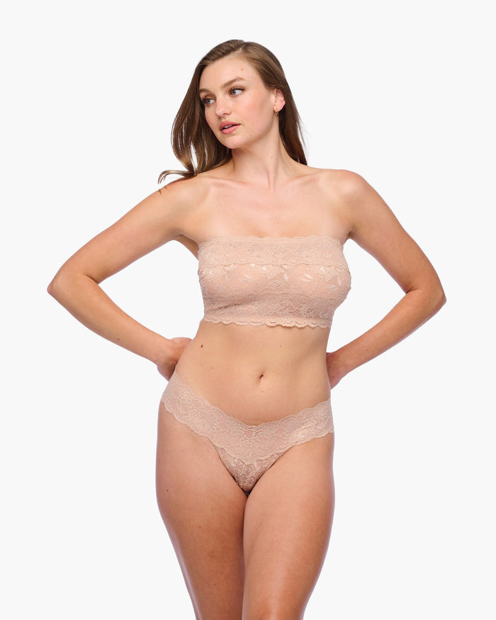 Beige Bralette - Never Say Never Curvy Flirtie Bandeau Bra