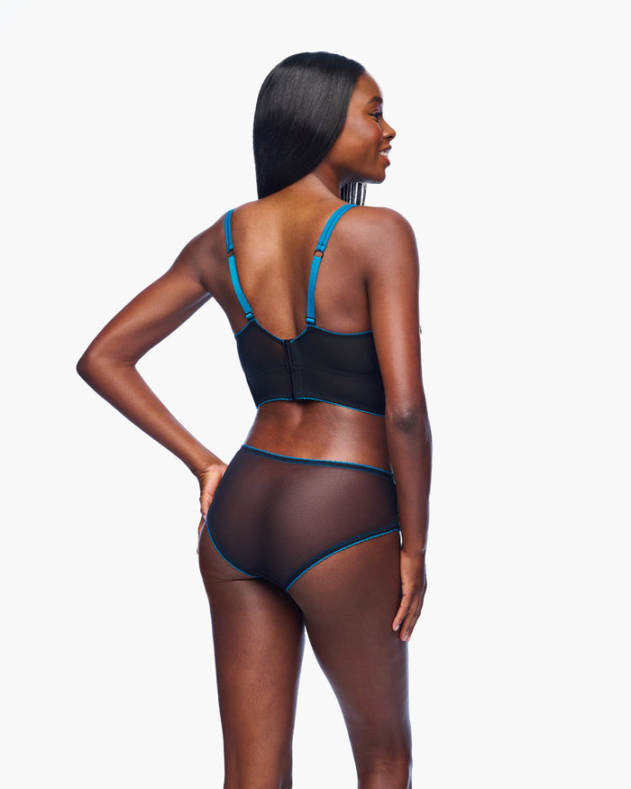 Black Bralette - Fiorita Curvy Longline Bralette