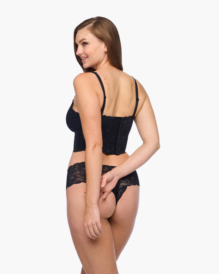 Black Bralette - Never Say Never Curvy Plungie Longline Bralette