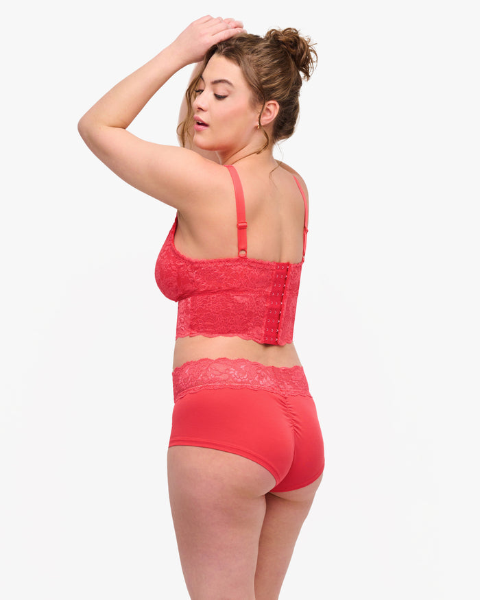 Pink Bralette - Never Say Never Curvy Plungie Longline Bralette