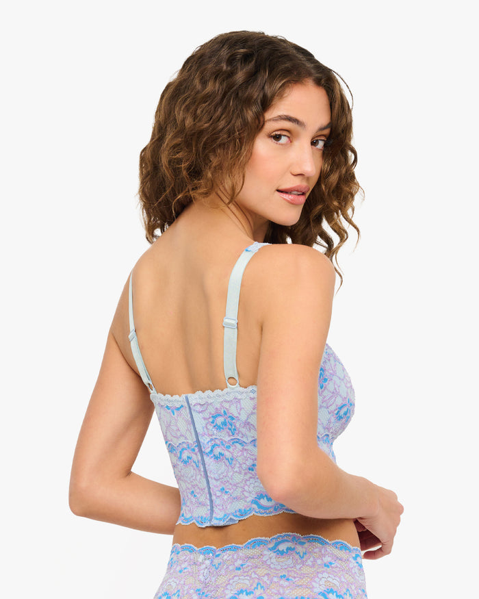 Purple Bralette - Never  Say Never Ombre Curvy Plungie Longline Bralette