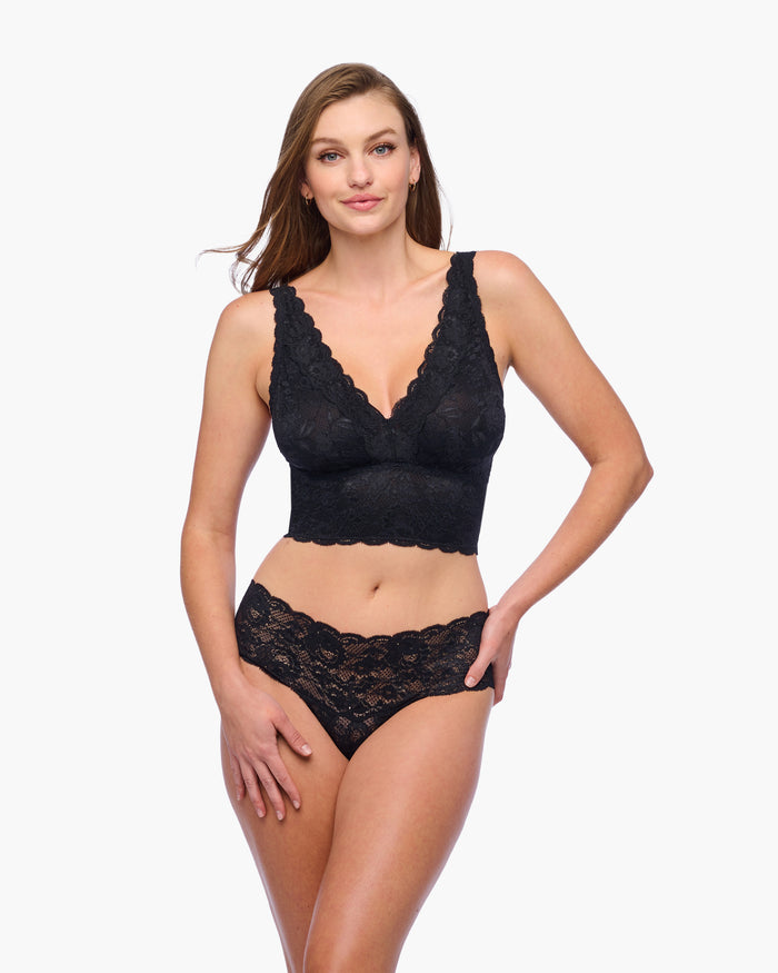 Black Bralette - Never Say Never Curvy Plungie Longline Bralette