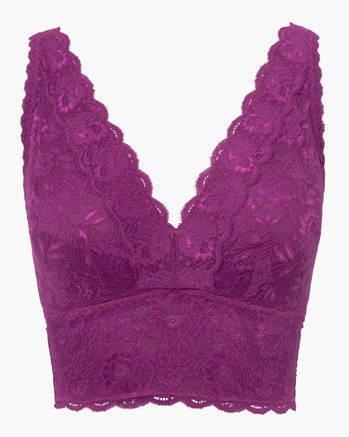 Purple Bralette - Never Say Never Curvy Plungie Longline Bralette