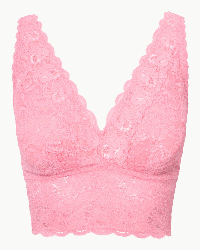 Pink Bralette - Never Say Never Curvy Plungie Longline Bralette