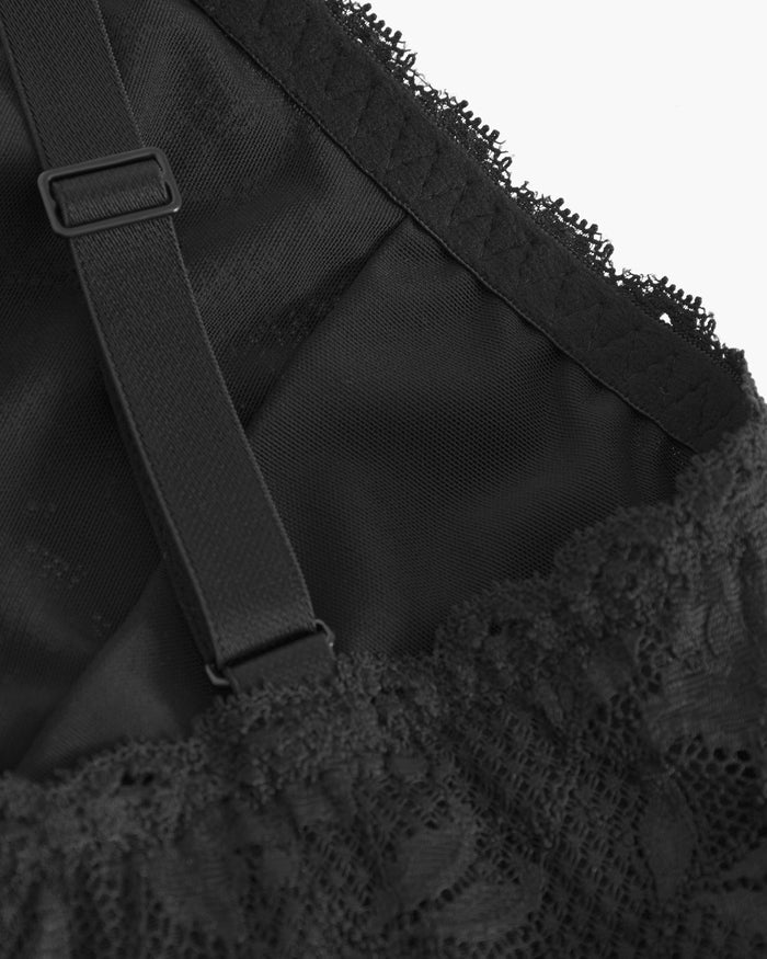 Black Bralette - Never Say Never Curvy Plungie Longline Bralette