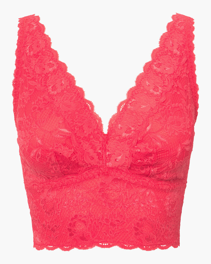 Pink Bralette - Never Say Never Curvy Plungie Longline Bralette