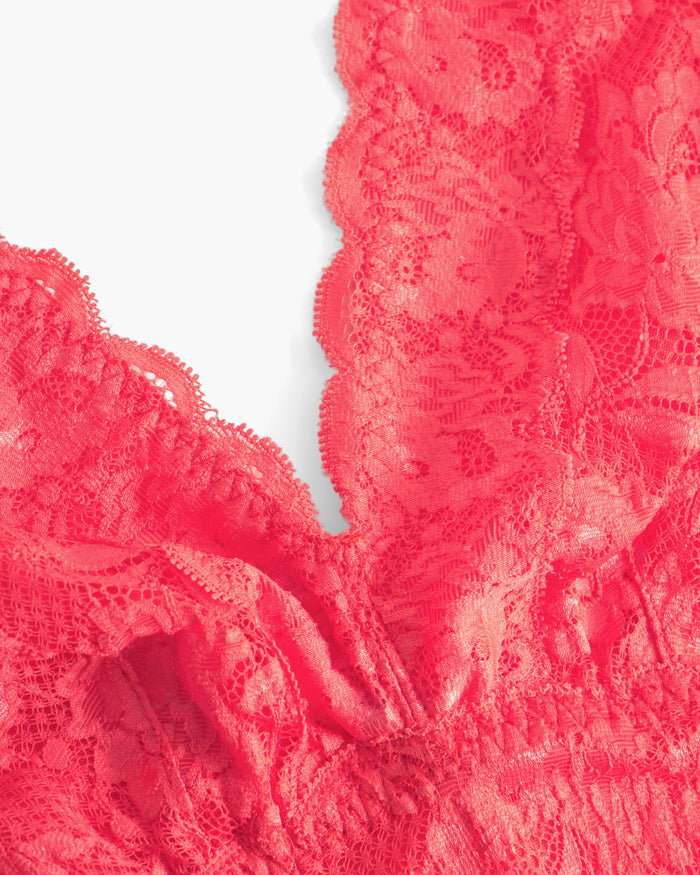 Pink Bralette - Never Say Never Curvy Plungie Longline Bralette