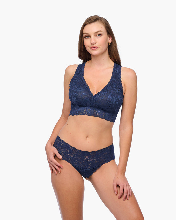 Blue Bralette - Never Say Never Curvy Racie Racerback Bralette