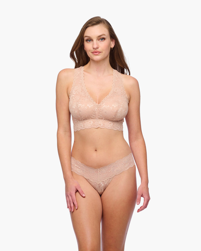 Beige Bralette - Never Say Never Curvy Racie Racerback Bralette