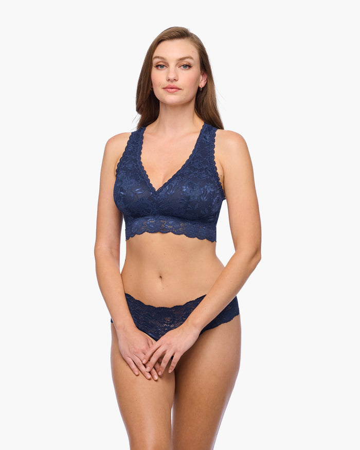 Blue Bralette - Never Say Never Curvy Racie Racerback Bralette