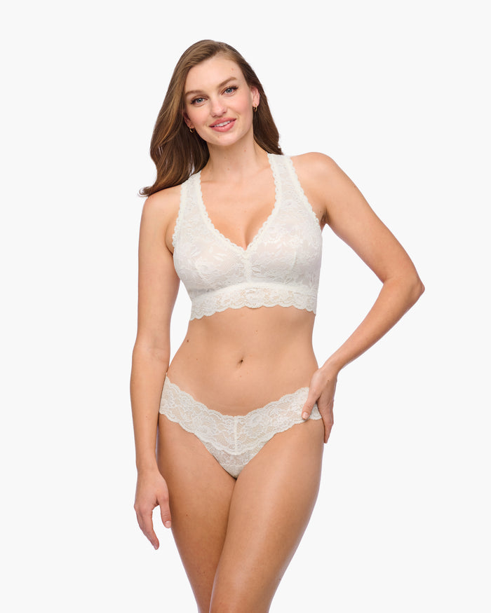 White Bralette - Never Say Never Curvy Racie Racerback Bralette